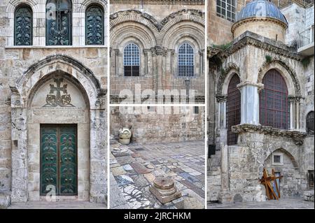 The Basilica of the Holy Sepulcher,the most important Catholic church built on the site of the crucifixion, anointing,burial and resurrection of Jesus Stock Photo