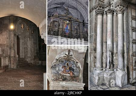 The Basilica of the Holy Sepulcher,the most important Catholic church built on the site of the crucifixion, anointing,burial and resurrection of Jesus Stock Photo