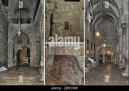 The Basilica of the Holy Sepulcher,the most important Catholic church built on the site of the crucifixion, anointing,burial and resurrection of Jesus Stock Photo