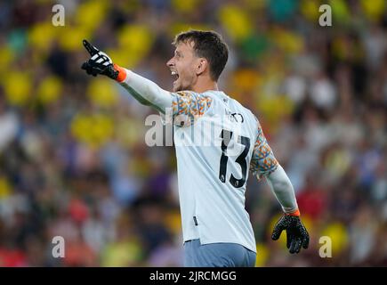 Bournemouth goalkeeper Murara Neto during the Carabao Cup second round match at Carrow Road, Norwich. Picture date: Tuesday 23rd August, 2022. Stock Photo