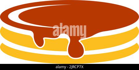 Pancake icon flat design illustration template Stock Vector
