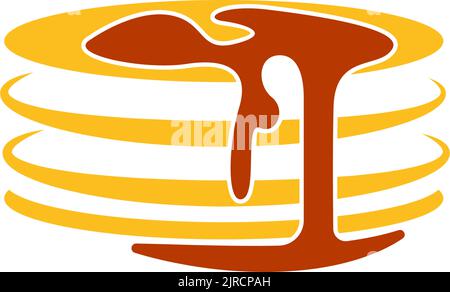 Pancake icon flat design illustration template Stock Vector