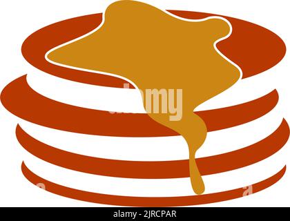 Pancake icon flat design illustration template Stock Vector