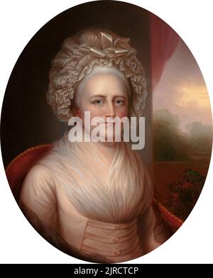 A portrait of Martha Washington, the wife and First Lady of George Washington Stock Photo