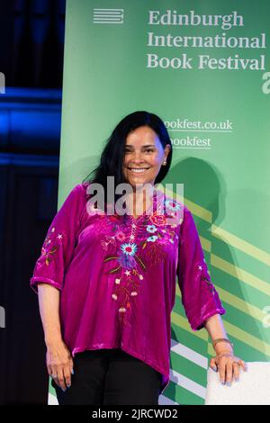 Edinburgh, UK. 23rd Aug, 2022. Diana J. Gabaldon, American author of historical adventure, romance and fantasy, known for her best selling Outlander series of novels, gave a talk at the Edinburgh International book festival 2022. A tv adaption premiered on Starz in 2014. Photos Alamy/ Credit: Pauline Keightley/Alamy Live News Stock Photo
