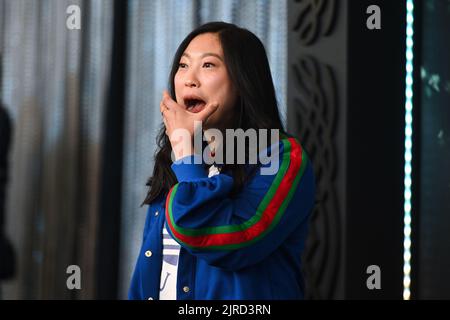 Awkwafina attends 'The Lord Of The Rings: The Rings Of Power' New York Screening at Lincoln Center on August 23, 2022 in New York City. Stock Photo