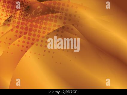 Bright bronze color abstract grunge waves background. Vector design Stock Vector