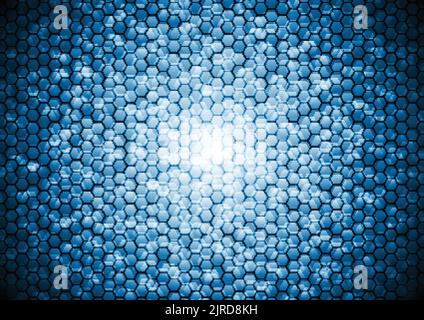 Abstract blue tech hexagons geometric background. Vector design Stock Vector