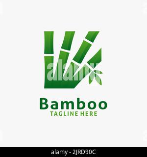 Green bamboo logo design Stock Vector