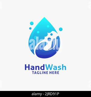 Hand wash logo design Stock Vector