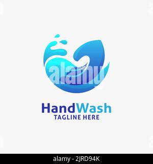 Hand wash logo design Stock Vector