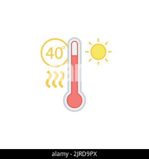 High temperatures icon isolated on white background. Vector illustration Stock Vector