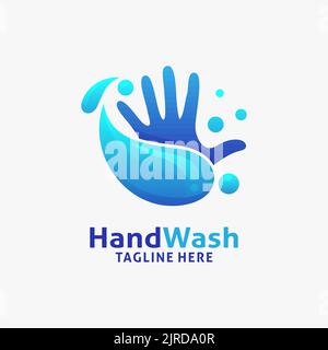 Hand wash logo design Stock Vector