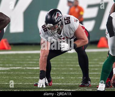 EAST RUTHERFORD, NJ - AUGUST 22: Atlanta Falcons quarterback Marcus Mariota  (1) during warm up prior to the National Football League game between the  New York Jets and the Atlanta Falcons on