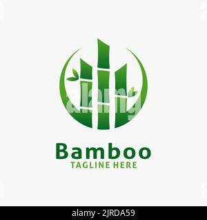 Green bamboo logo design Stock Vector