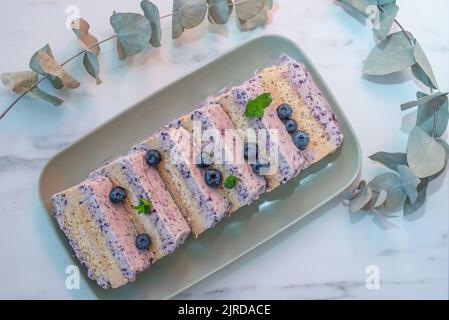 blueberry ice cream parfait, Stock Photo