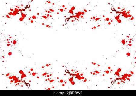 bloody splatter frame. Spots of blood.Halloween frame.Red blood ...