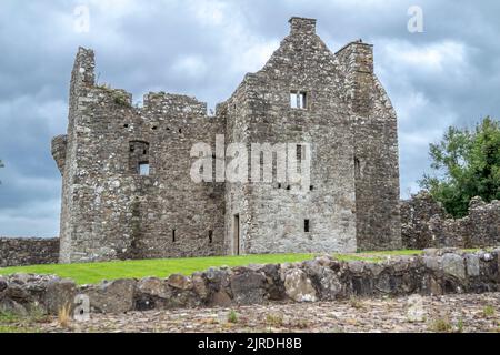 The beautiful Tully Castle by Enniskillen, County Fermanagh inNorthern Ireland. Stock Photo