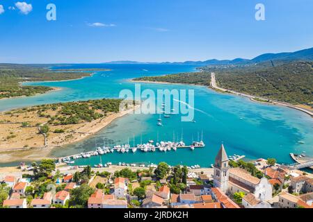 Historic town of Osor between islands Cres and Losinj, Croatia Stock Photo