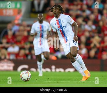 15 Aug 2022 - Liverpool v Crystal Palace - Premier League - Anfield  Crystal Palace's Eberichi Eze during the Premier League match at Anfield.  Picture : Mark Pain / Alamy Live News Stock Photo