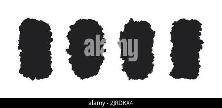 Hand drawn ink brush blob shape set for social media stories. Quote minimalist frame blank template set. Isolated text box. Empty scribble speech Stock Vector