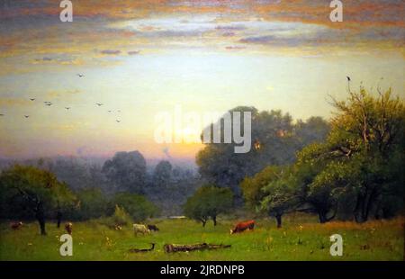 Morning (1878) by  American landscape painter George Inness (1825-1894) Stock Photo