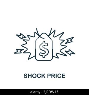 Shock Price icon. Line simple line Retail icon for templates, web design and infographics Stock Vector
