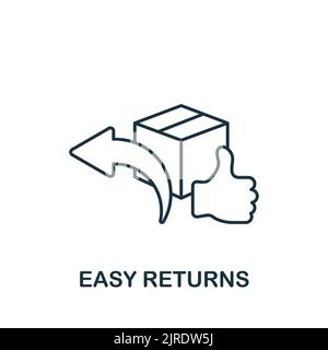 Easy Returns icon. Line simple line Retail icon for templates, web design and infographics Stock Vector