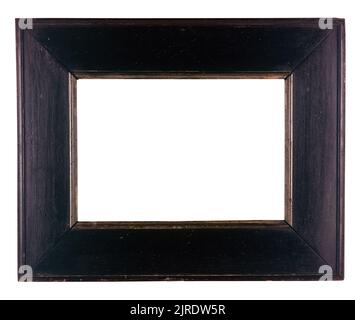 Old antique wooden frame isolated on white with clipping path Stock Photo