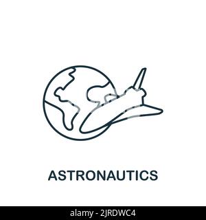 Astronautics icon. Line simple Science icon for templates, web design and infographics Stock Vector