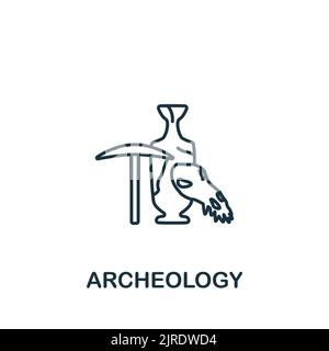Archeology icon. Line simple Science icon for templates, web design and infographics Stock Vector
