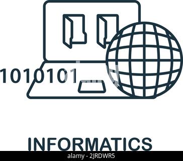 Informatics icon. Line simple Science icon for templates, web design and infographics Stock Vector