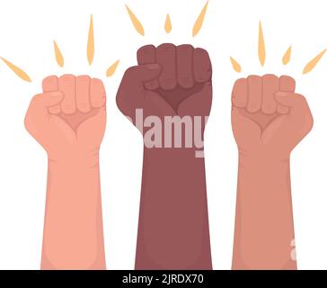 Protesting semi flat color vector hand gesture Stock Vector