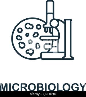 Microbiology icon. Line simple Science icon for templates, web design and infographics Stock Vector