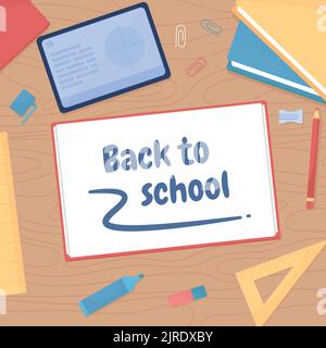 Back to school card template Stock Vector