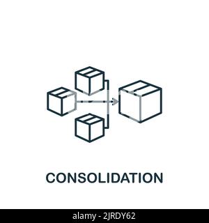 Consolidation icon. Line simple line Shipping icon for templates, web design and infographics Stock Vector