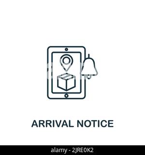 Arrival Notice icon. Line simple line Shipping icon for templates, web design and infographics Stock Vector