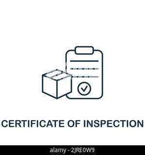 Certificate Of Inspection icon. Line simple line Shipping icon for templates, web design and infographics Stock Vector