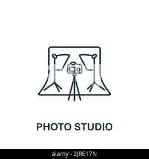 Photo Studio icon. Simple line element symbol for templates, web design and infographics.. Stock Vector