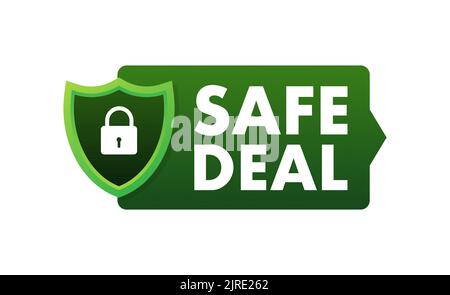Safe deal. Check mark icon. International agreement. Vector stock illustration. Stock Vector