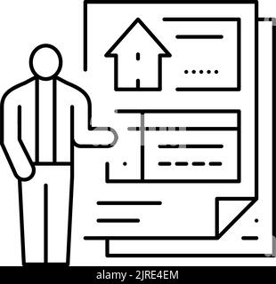 subcontractor bids interior design line icon vector illustration Stock ...
