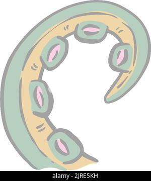 Octopus Tentacle Monster Cartoon Illustration for Logo Design in Vector ...