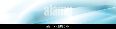Abstract shiny light blue glossy banner design. Vector stripes header background Stock Vector