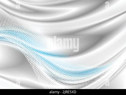 Blue and grey tech futuristic waves abstract vector background Stock Vector