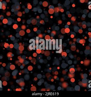 Illustration of an abstract light dots and blurred circles multicolored backdrop like bokeh spot bubble particles effect pattern on a black background Stock Photo