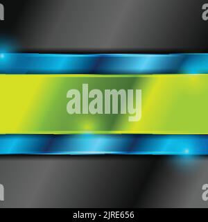 Bright blue and green metallic glossy plates vector background Stock Vector