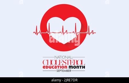 Vector illustration design concept of national cholesterol education month observed on every september. Stock Vector