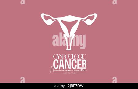 Vector illustration design concept of gynecologic cancer awareness month observed on every september. Stock Vector