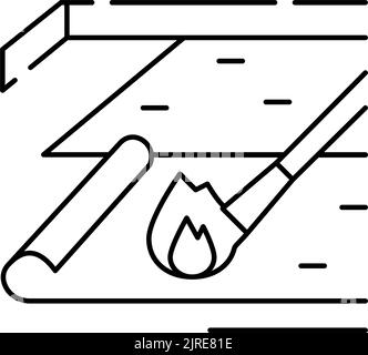 asphalt bitumen roof mounting line icon vector illustration Stock ...