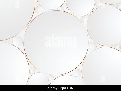 Grey and bronze circles abstract corporate background. Vector tech design Stock Vector